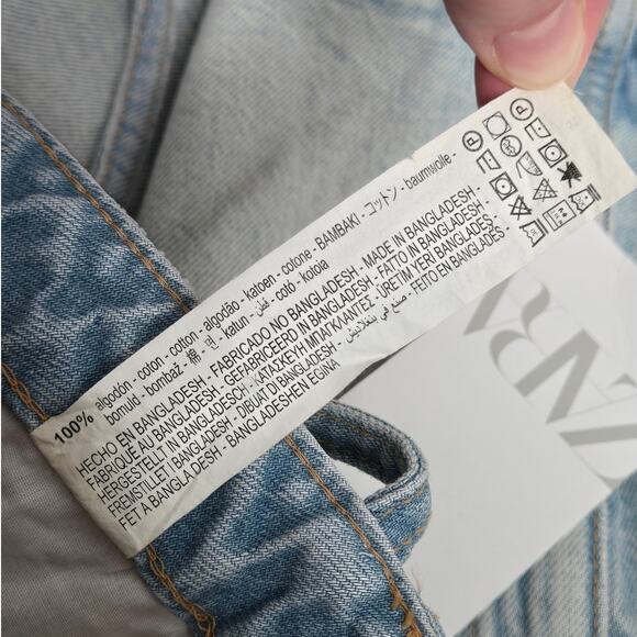 Zara Denim Skirt Effect Sleeveless Crop Top NEW Women's XL - Picture 9 of 12